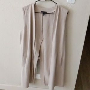 Open back long suede vest